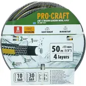 Procraft Gartenschlauch PR-4KAT1350, 50 m, 1/2 Zoll, 4-lagig, 30 bar, UV- & witterungsbeständig