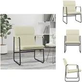 vidaXL Loungesessel Creme 55x64x80 cm Kunstleder - Sessel