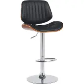 CLP Barhocker Clawson Kunstleder chrom - walnuss/schwarz