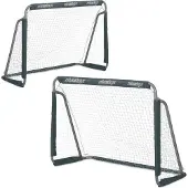 Northix Fußballtore 2er-Set Grau, werkzeugloser Aufbau, langlebige Metallkonstruktion