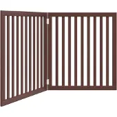 Syfax 2-tlg. Hundetor Faltbar Braun 160 cm Pappelholz