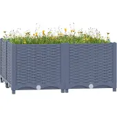 vidaXL Hochbeet 80x80x38 cm Polypropylen , Gabionen Design 2024