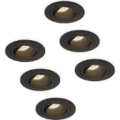 HOFTRONIC™ LED Einbaustrahler Set 6x 5W GU10 Schwarz IP20 schwenkbar