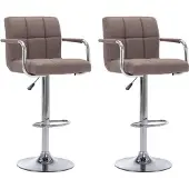 vidaXL Möbel Barhocker 2 Stk. Taupe Stoff - Barhocker 283428