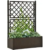 vidaXL Garten-Hochbeet mit Spalier und Selbstbewässerungssystem Mokka