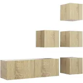 vidaXL 5-tlg. TV-Schrank-Set Sonoma-Eiche Holzwerkstoff