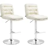 CLP 2er Set Barhocker Damar Stoff chrom - creme