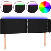 Syfax LED Kopfteil Schwarz 147x16x78/88 cm Stoff
