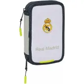 Northix Real Madrid Doppel-Federmäppchen mit 29 Teilen, Ausgabe 25/26