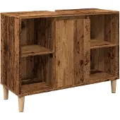 vidaXL Badschrank Altholz-Optik 80x33x60 cm Holzwerkstoff