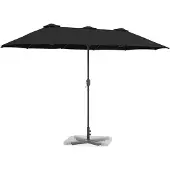 Syfax Garten-Sonnenschirm Schwarz 370 x 197 x 239 cm