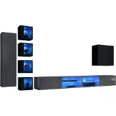AEA Einrichtung Modern Möbel Wohnzimmer Komplett Wohnwand Holzmöbel TV-Ständer