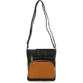 DrachenLeder Leder Tasche Damen Handtasche schwarz braun 21x6x22 cm OTZ102S