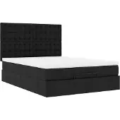 Syfax Ottoman-Bett mit Matratze Schwarz 140x200 cm Stoff