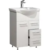 VCM 2-tlg. Waschplatz | Waschtisch Unterschrank 55 cm | Badmöbel Set mit Waschbecken | praktische Schubladen | Lisalo L