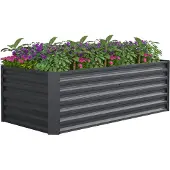 VCM Metall Hochbeet 180 x90 x 57 cm – Rechteckiger Pflanzkasten für Garten & Terrasse – Robustes Gartenbeet aus Metall, Pflanzenbeet ohne Boden, Galdo XL