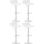 CLP 4er Set Barhocker Aveiro höhenverstellbar und drehbar | Farbe weiß