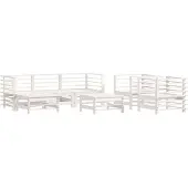 vidaXL 7-tlg. Garten-Lounge-Set Weiß Massivholz Kiefer