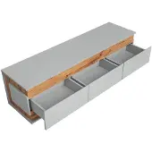 AEA Graue Wohnwand TV Ständer Designer Wohnzimmer Holz Vitrine Möbel 4tlg