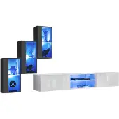 Xl Moebel Gmbh Luxus Möbel Designer Wohnwand TV-Ständer 3x Wandschrank Sideboard Holzmöbel