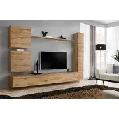 AEA Wandschrank Modern Wohnwand Braun Holzmöbel Wohnzimmermöbel Designer