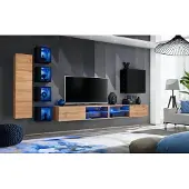 AEA Komplett Designer Modern Wohnwand Wand Regale TV-Ständer Holzmöbel Wandschrank