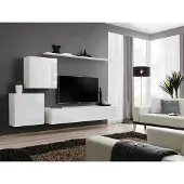 AEA Luxus Weiß Wohnwand Design Sideboard Einrichtung Wandschrank TV Ständer Regale