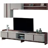 AEA Weiße Wohnzimmer Wohnwand Möbel RTV Lowboard Regale Sideboard