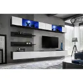 AEA Holzmöbel Wohnwand 2x Wandschrank Wandregale Design Set Einrichtung