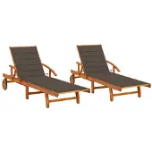 Prolenta Maison Exclusive - Sonnenliegen 2 Stk. mit Auflagen Massivholz Akazie
