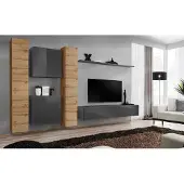AEA Designer Wohnwand Wand Regale Holzmöbel Wohnzimmer Luxus Holz Möbel Stil Modern