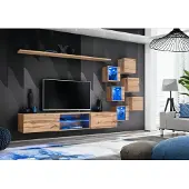 Xl Moebel Gmbh Braun Wohnwand Wohnzimmermöbel Wand Schrank Luxus Set Neu Holzmöbel