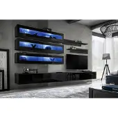 AEA Wohnwand Design Wandregal TV-Ständer Wandschrank Wohnzimmer Holz Einrichtung Neu