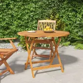 vidaXL "2024"Modernen Klappbarer Gartentisch Ø 90x75 cm Massivholz Akazie Gartentische Design870852