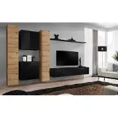 AEA Wohnzimmerset 6tlg Wohnwand Holzmöbel Schrank Komplett Neu Wand Regal