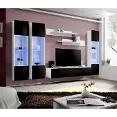 AEA Moderne Wohnwand TV Ständer Wandschrank Set 6 tlg Wandregale Wohnzimmermöbel