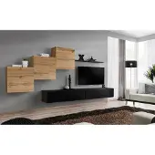AEA Moderne Wohnwand Einrichtung Komplett Garnitur Designer Wand Regal Sideboard