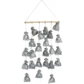 Viana Befüllbarer Adventskalender mit Beuteln, Weihnachtsdeko, Wandkalender, DIY Weihnachtskalender, Hängedeko, 110cm