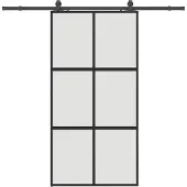 Syfax Schiebetür mit Beschlag Schwarz 102,5x205 cm Hartglas