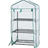 En.casa Gewächshaus 'Chaam' mit 3 Ablagen 125x69x49cm Weiß