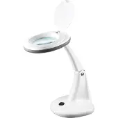 Rebel NAR0460-2 Tischlampe mit Lupe 5D, 6 W, 450 lm, weiß
