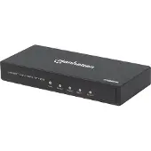Manhattan 4K 4-Port HDMI-Splitter, 4K@60Hz, Stromversorgung über Netzteil, schwarz, HDMI, 4x HDMI, 3840 x 2160 Pixel, Schwarz, Metall, 4K Ultra HD