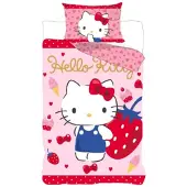 Hello Kitty Strawberry Kinderbettwäsche 100x135