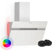 Klarstein Alina Dunstabzugshaube - 60cm Kopffreihaube, 600 m³/h, Touch Control, LED-Beleuchtung, A, Umluft & Abluft, Weiß