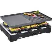 Cloer Raclettegrill 6446 8 Pfännchen 1200Watt, 8 Person(en), Schwarz, 400 x 260 mm, Schieber, 1200 W, 230 V