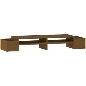 vidaXL Monitorständer Honigbraun 100x27,5x15 cm Massivholz Kiefer
