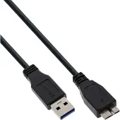 InLine USB 3.2 Gen.1 Kabel, A an Micro B, schwarz, 5m, 5 m, USB A, Micro-USB B, Männlich/Männlich, Schwarz