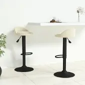 vidaXL Cloris Designermöbel Barhocker 2er Set Creme Samt 2024 Neu