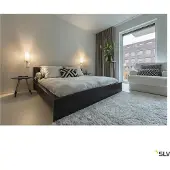 SLV Wandleuchte Quadrass in Schwarz und Weiß-satiniert E27 mit Lesearm
