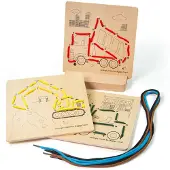 Bigjigs Holz Lernspielzeug Lacing by Numbers Bauset